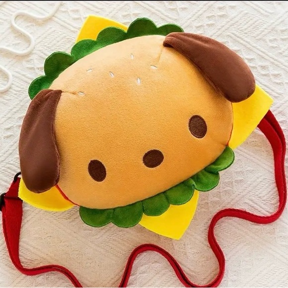 Sanrio Handbags - Cute Burger Pochaco Dog Plush Crossbody Bag
